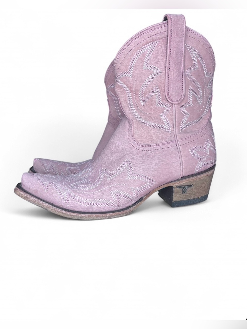 Lane Pink Embroidered Western Shortie Boots Women’s 7.5 Cowgirl Booties